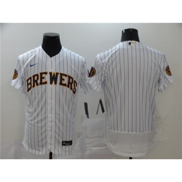 Milwaukee Brewers Blank White Flex Base Stitched Jersey