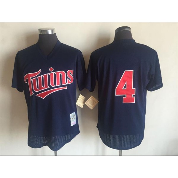 Minnesota Twins #4 Paul Molitor Mitchell And Ness Navy Blue 1996 Throwback Stitched Jersey