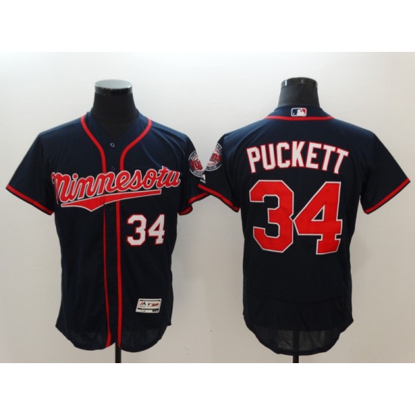 Minnesota Twins #34 Kirby Puckett Navy Flexbase Stitched Jersey