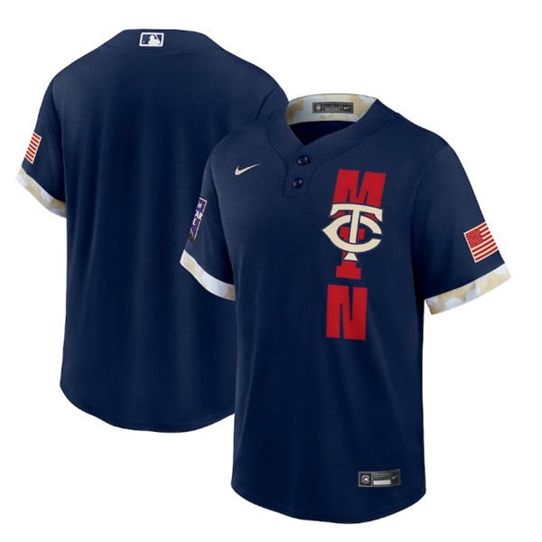 Minnesota Twins Blank 2021 Navy All-Star Cool Base Stitched Jersey