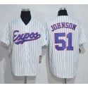 Mitchell And Ness Expos #51 Randy Johnson White Strip Throwback Stitched Jersey