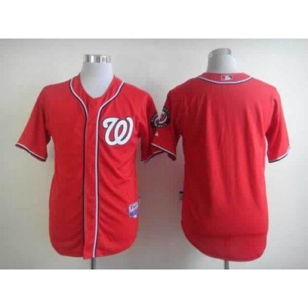 Nationals Blank Red Cool Base Stitched Jersey