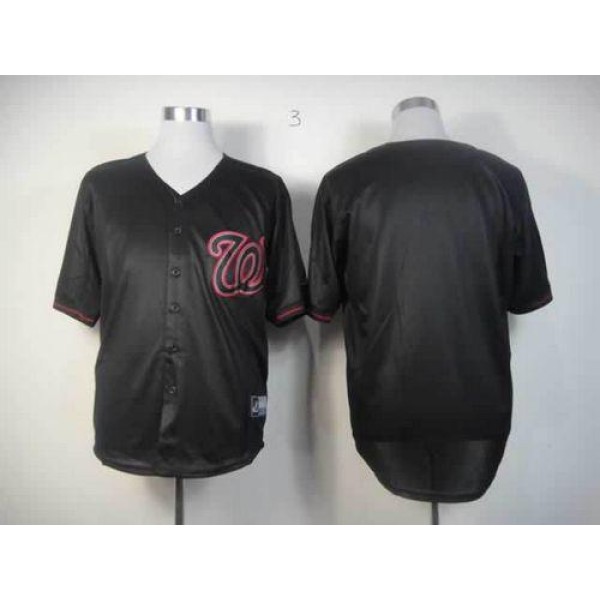 Nationals Blank Black Fashion Stitched Jersey