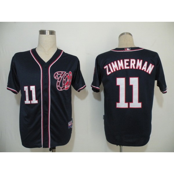 Nationals #11 Ryan Zimmerman Navy Blue Cool Base Stitched Jersey