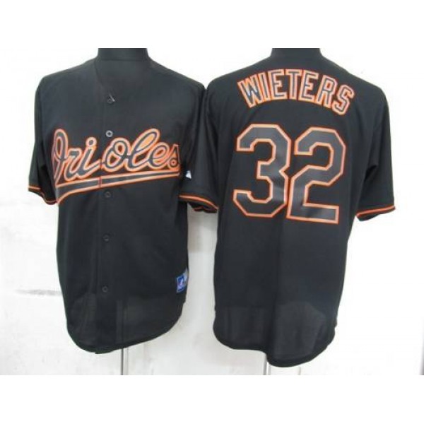 Orioles #32 Matt Wieters Black Fashion Stitched Jersey