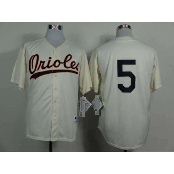 Orioles #5 Brooks Robinson Cream 1954 Turn Back The Clock Stitched Jersey