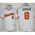 Orioles #8 Cal Ripken White 1966 Turn Back The Clock Stitched Jersey