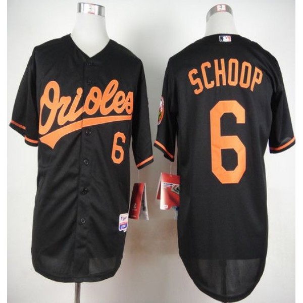 Orioles #6 Jonathan Schoop Black Cool Base Stitched Jersey