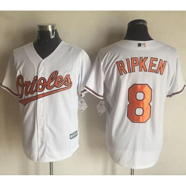 Orioles #8 Cal Ripken White New Cool Base Stitched Jersey