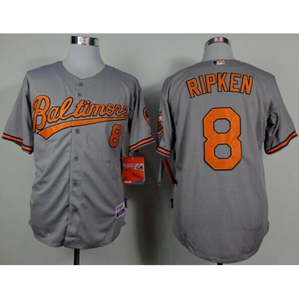 Orioles #8 Cal Ripken Grey Cool Base Stitched Jersey