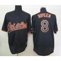 Orioles #8 Cal Ripken Black Fashion Stitched Jersey