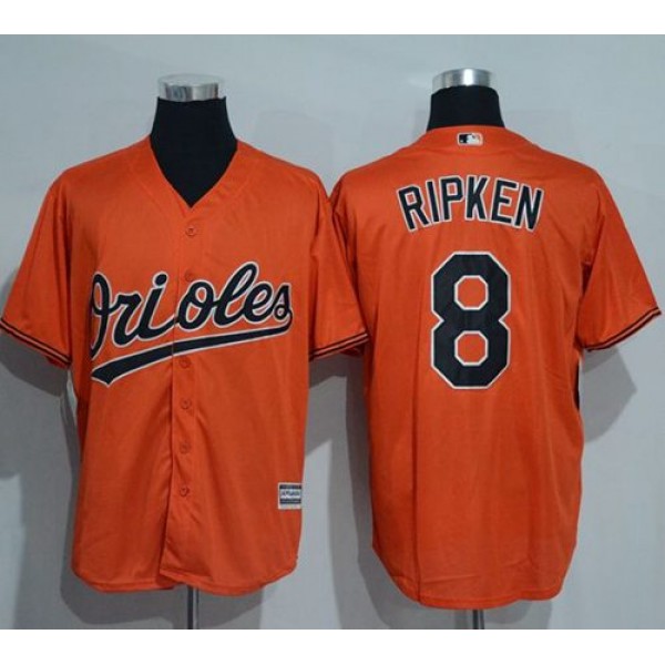 Orioles #8 Cal Ripken Orange New Cool Base Stitched Jersey