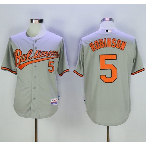 Orioles #5 Brooks Robinson Grey Cool Base Stitched Jersey
