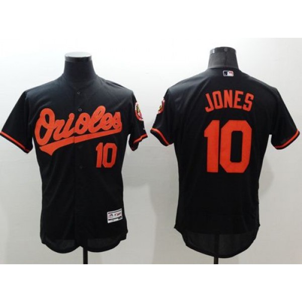 Orioles #10 Adam Jones Black Flexbase Authentic Collection Stitched Jersey