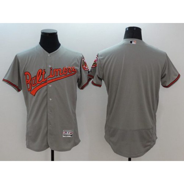 Orioles Blank Grey Flexbase Authentic Collection Stitched Jersey