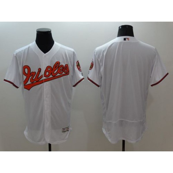 Orioles Blank White Flexbase Authentic Collection Stitched Jersey