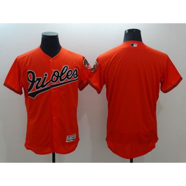 Orioles Blank Orange Flexbase Authentic Collection Stitched Jersey