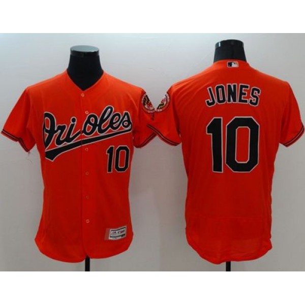 Orioles #10 Adam Jones Orange Flexbase Authentic Collection Stitched Jersey