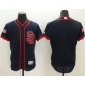 Padres Blank Navy Blue Fashion Stars Stripes Flexbase Authentic Stitched Jersey