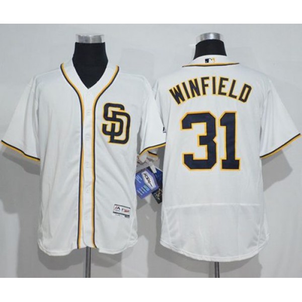 Padres #31 Dave Winfield White Flexbase Authentic Collection Stitched Jersey