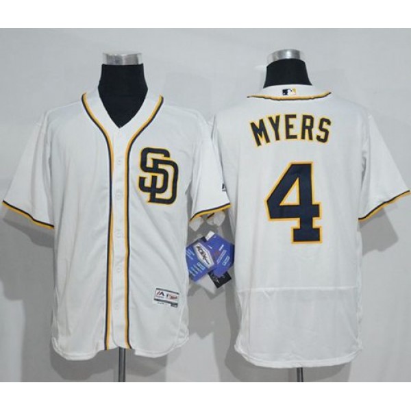 Padres #4 Wil Myers White Flexbase Authentic Collection Stitched Jersey