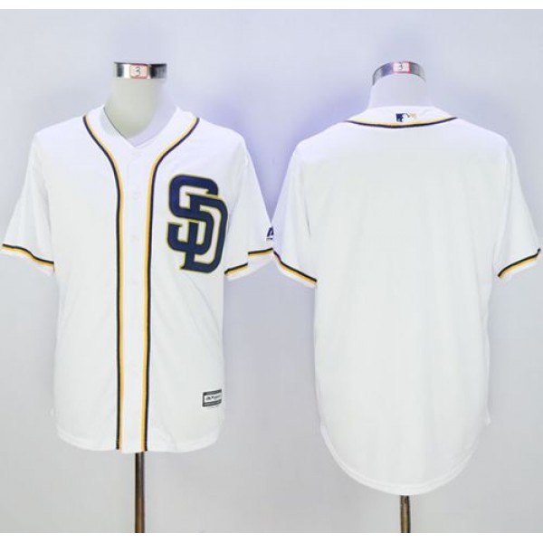 Padres Blank White New Cool Base Stitched Jersey