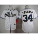 Padres #34 Andrew Cashner White Cool Base Stitched Jersey