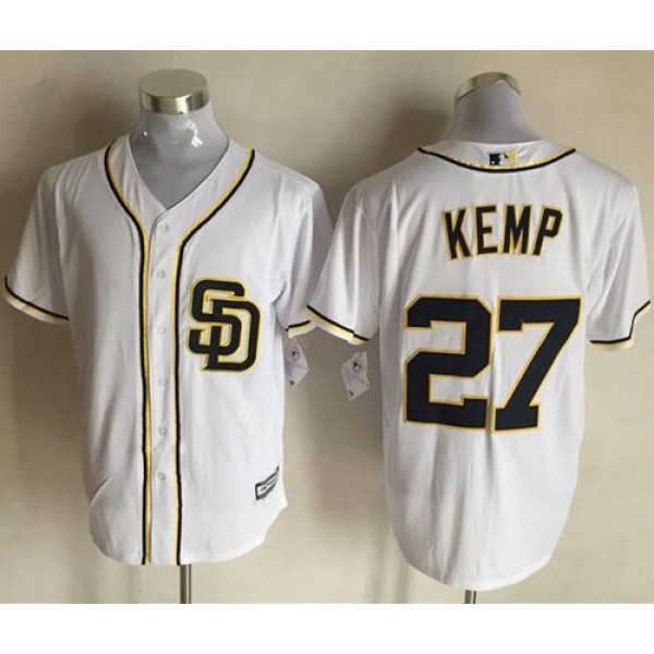 Padres #27 Matt Kemp White New Cool Base Stitched Jersey