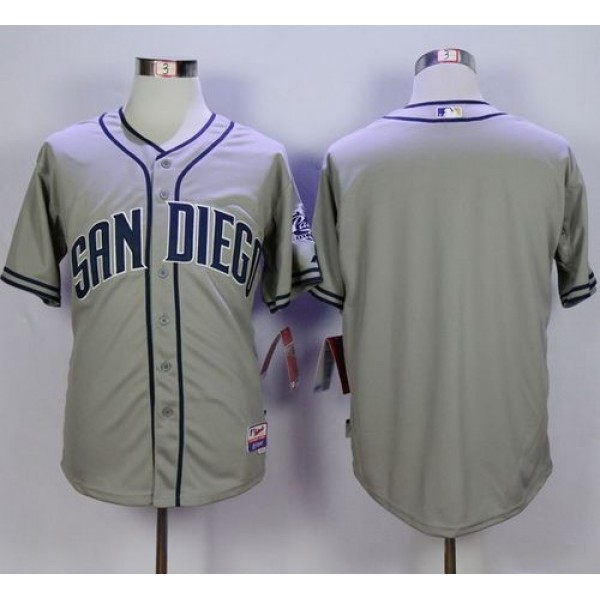 Padres Blank Grey Cool Base Stitched Jersey