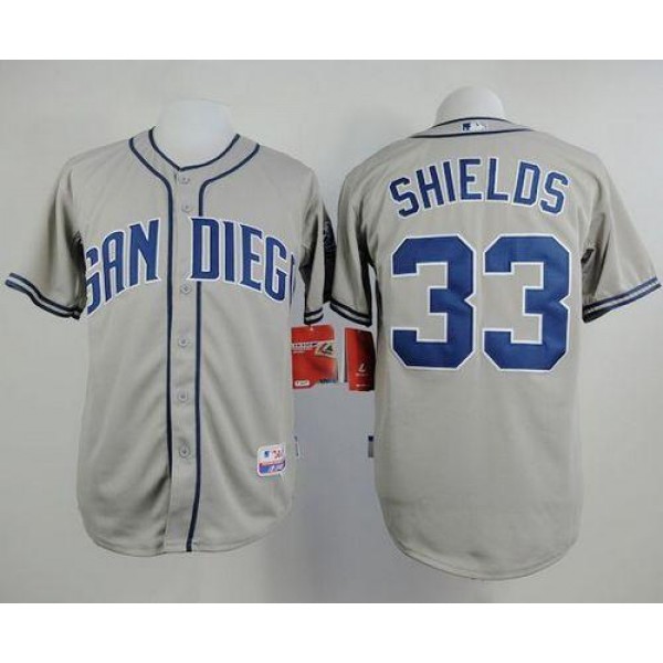 Padres #33 James Shields Grey Cool Base Stitched Jersey