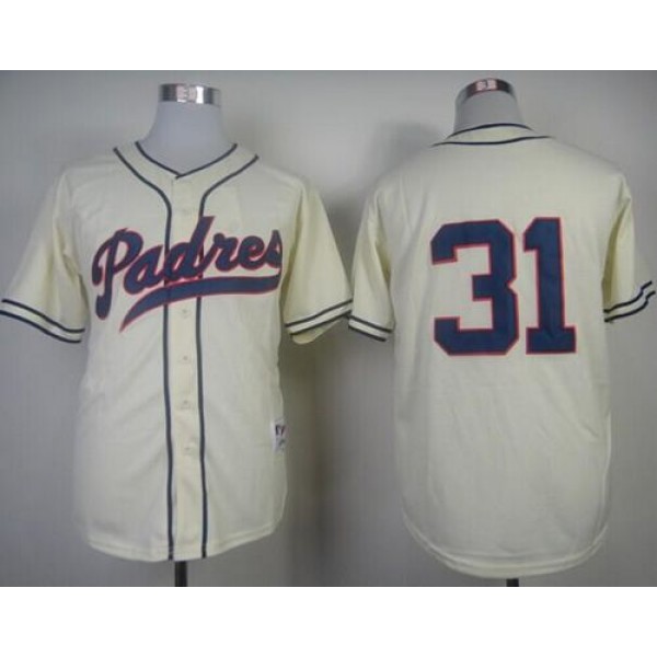 Padres #31 Dave Winfield Cream 1948 Turn Back The Clock Stitched Jersey