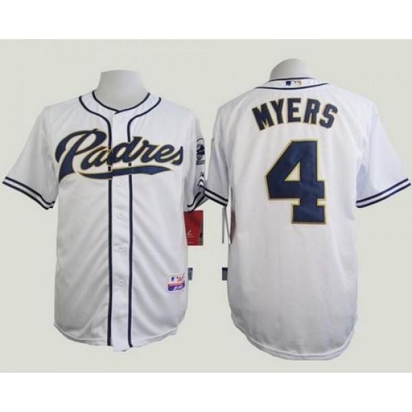 Padres #4 Wil Myers White Cool Base Stitched Jersey