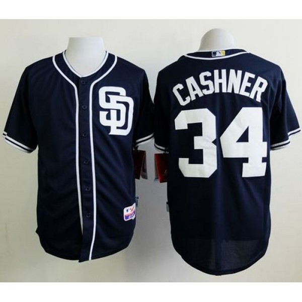 Padres #34 Andrew Cashner Dark Blue Alternate 1 Cool Base Stitched Jersey
