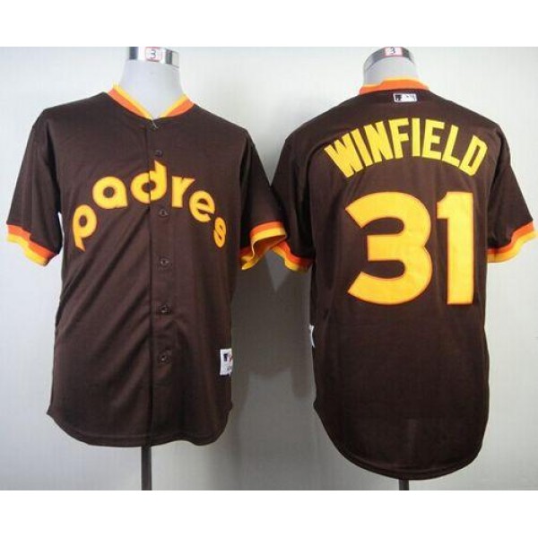 Padres #31 Dave Winfield Coffee 1984 Turn Back The Clock Stitched Jersey