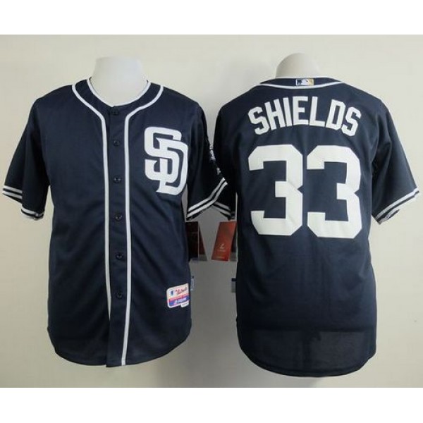 Padres #33 James Shields Dark Blue Alternate 1 Cool Base Stitched Jersey