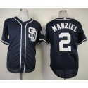 Padres #2 Johnny Manziel Navy Blue Cool Base Stitched Jersey