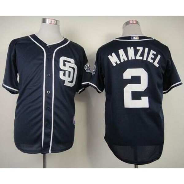 Padres #2 Johnny Manziel Navy Blue Cool Base Stitched Jersey