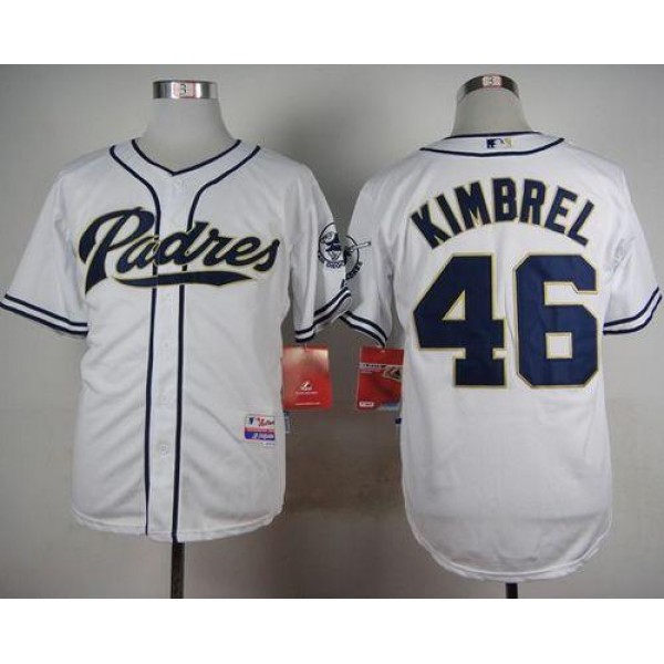 Padres #46 Craig Kimbrel White Cool Base Stitched Jersey