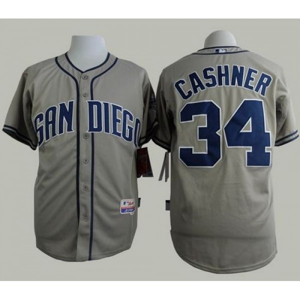 Padres #34 Andrew Cashner Grey Cool Base Stitched Jersey