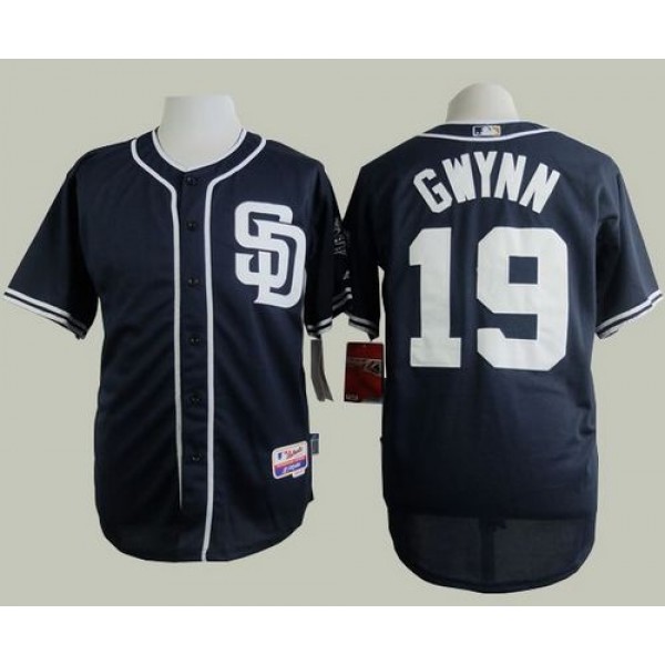Padres #19 Tony Gwynn Navy Blue Cool Base Stitched Jersey