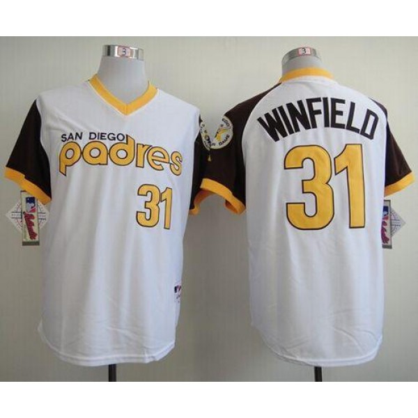 Padres #31 Dave Winfield White 1978 Turn Back The Clock Stitched Jersey