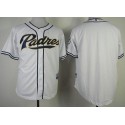 Padres Blank White Cool Base Stitched Jersey