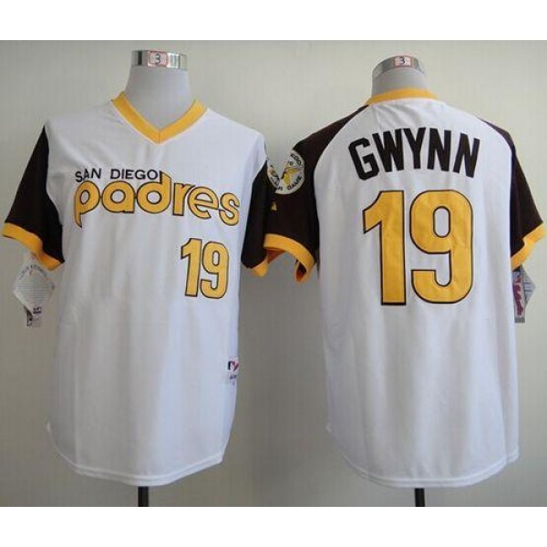 Padres #19 Tony Gwynn White 1978 Turn Back The Clock Stitched Jersey