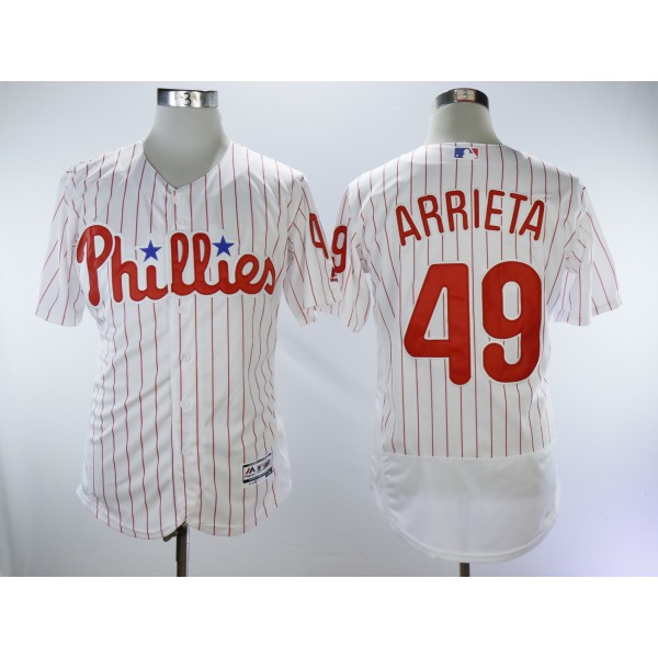 Philadelphia Phillies #49 Jake Arrieta White Flexbase Stitched Jersey