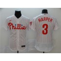Philadelphia Phillies #3 Bryce Harper White Flex Base Stitched Jersey