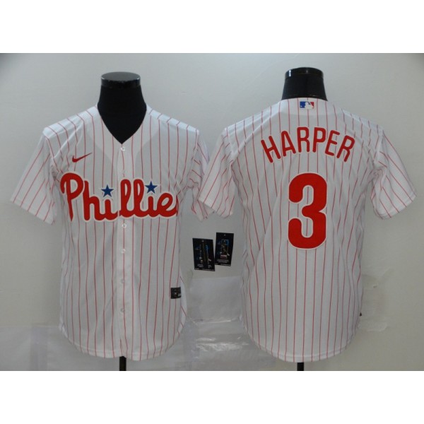 Philadelphia Phillies #3 Bryce Harper White Cool Base Stitched Jersey