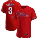 Philadelphia Phillies Red #3 Bryce Harper Flex Base Stitched Jersey