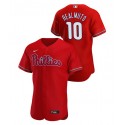 Philadelphia Phillies #10 J.T. Realmuto Red Flex Base Stitched Jersey