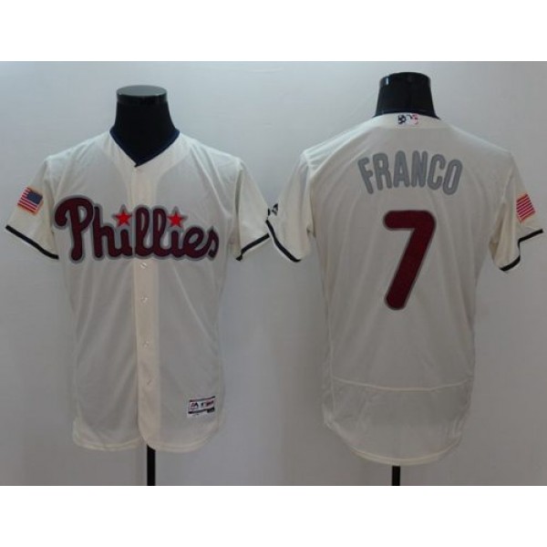 Phillies #7 Maikel Franco Cream Fashion Stars Stripes Flexbase Authentic Stitched Jersey
