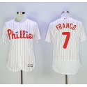 Phillies #7 Maikel Franco White(Red Strip) Flexbase Authentic Collection Stitched Jersey